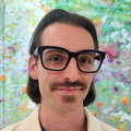 person wearing black glasses