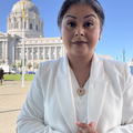 Dr. Diana Aroche in front of City Hall