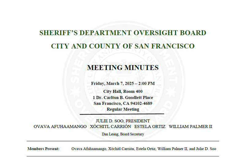 March 7, 2025 Meeting Minutes Header