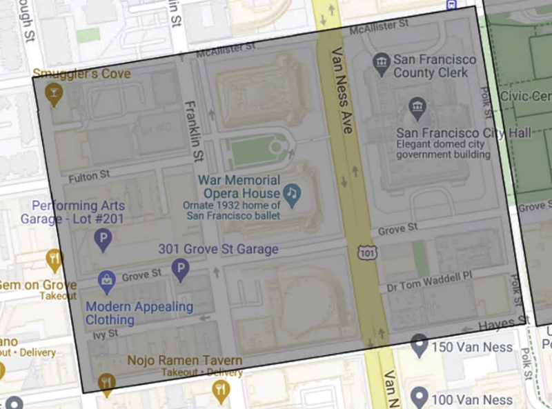 Mapped Area around 25 Van Ness Avenue Building