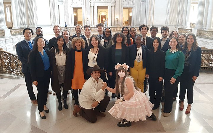 SF Fellows FY 2022-23 group picture inside City Hall