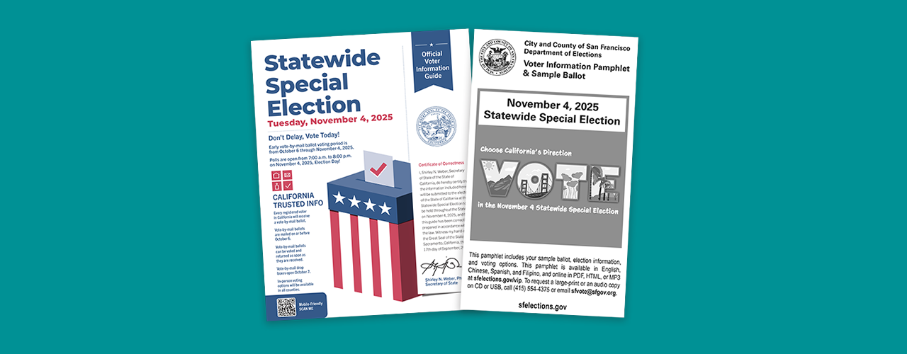 Graphic displaying Voter Information Guide and Voter Information Pamphlet