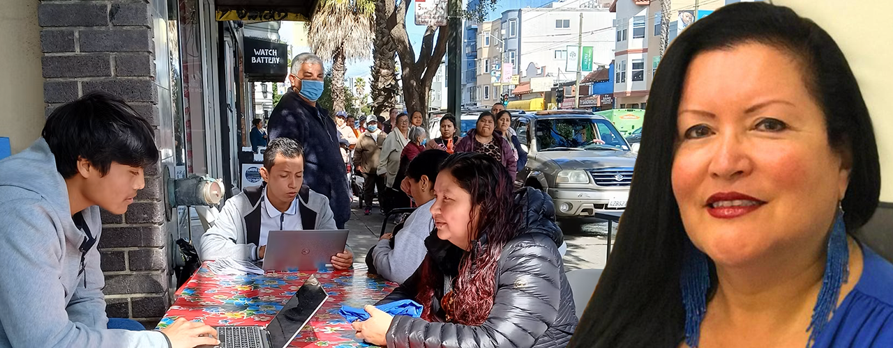 Photo of LTF event and portrait of Valerie