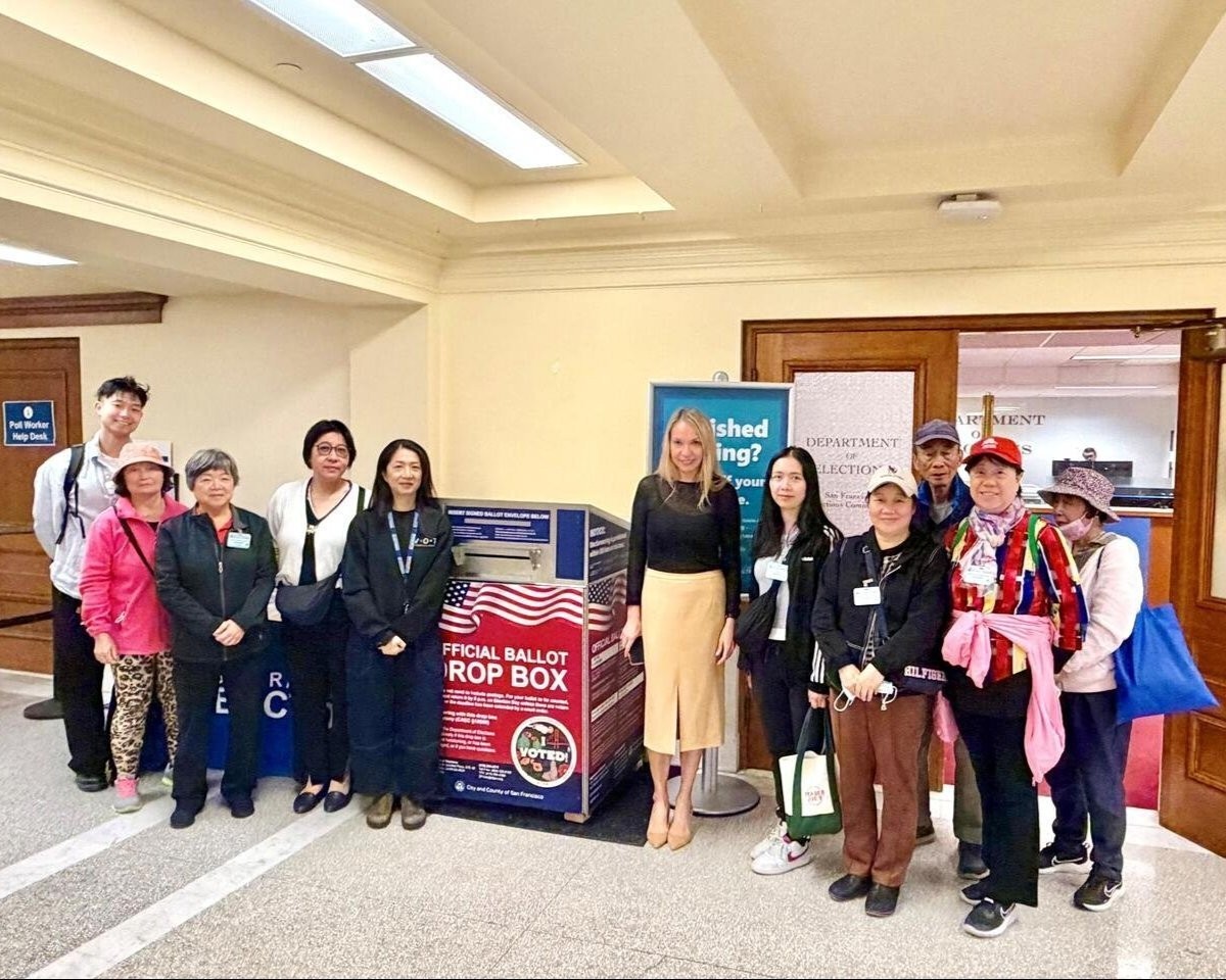Group of CAA members visiting the SF Elections office for a tour