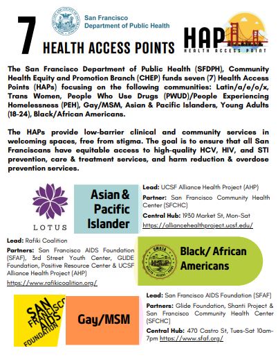 Access Point Health Health Access Point (HAP) | SF.gov