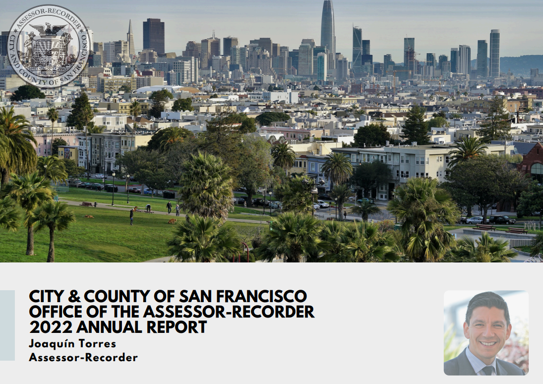 Photo of San Francisco skyline, Assessor-Recorder Seal, Picture of Assessor-Recorder Torres