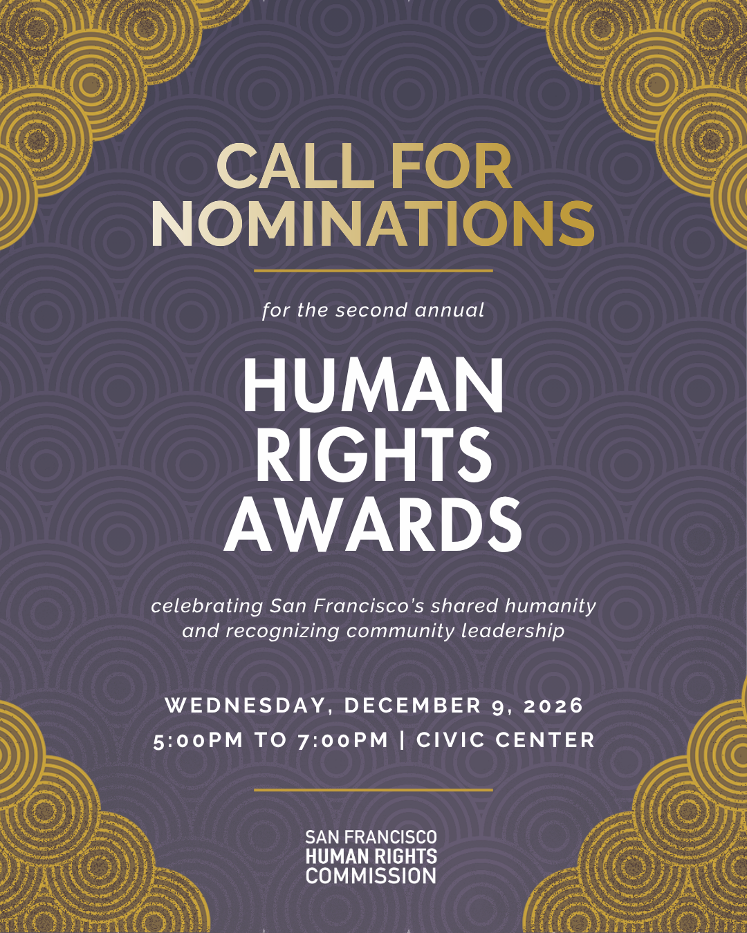 this image shares information about how to submit nominations for the 2026 Human Rights Awards