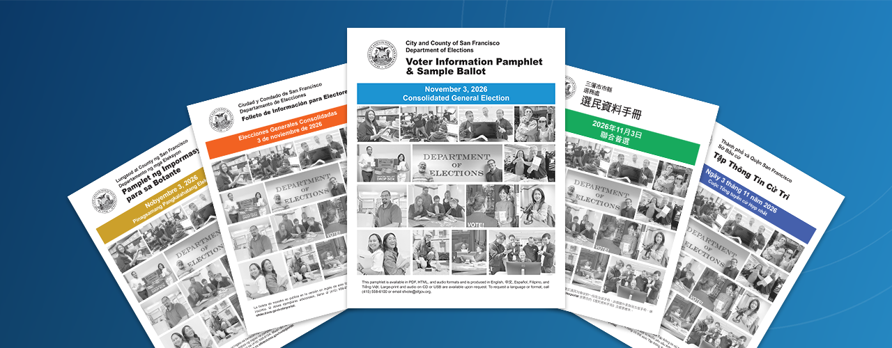 Graphic Collage of November 2026 San Francisco Voter Information Pamphlets