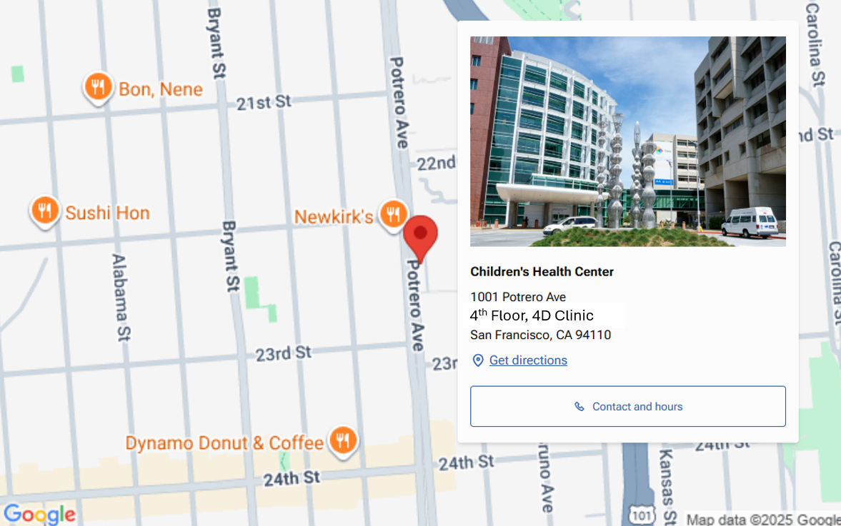 Map of Children's Health Center