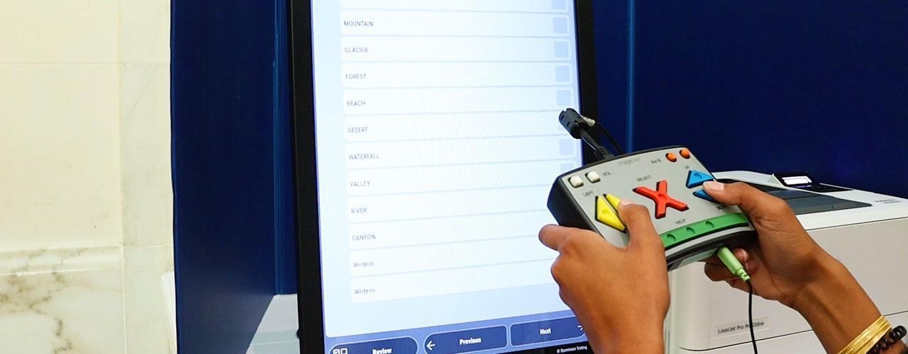 photo of Department's accessible voting equipment