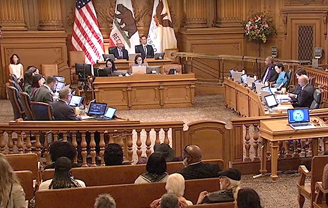 Screenshot of an archived Board of Supervisors meeting