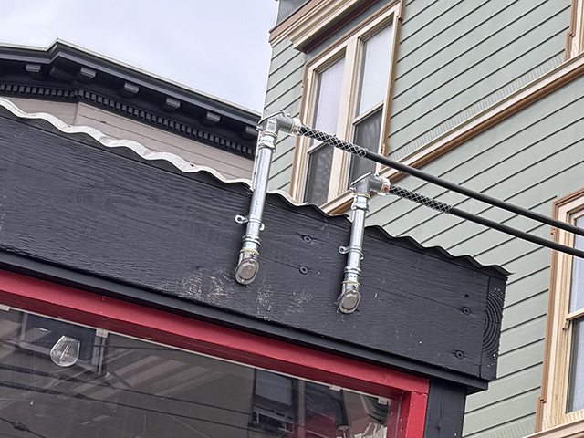 photo of a parklet demonstrating compliant cable connections