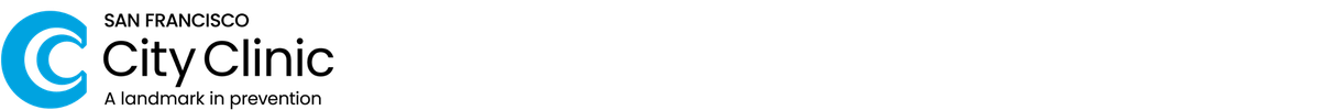 City Clinic logo stating "San Francisco City Clinic a landmark in prevention"