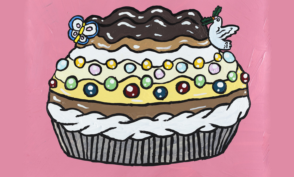 paining/drawing of a cupcake