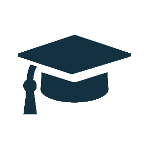 Black graduation cap graphic