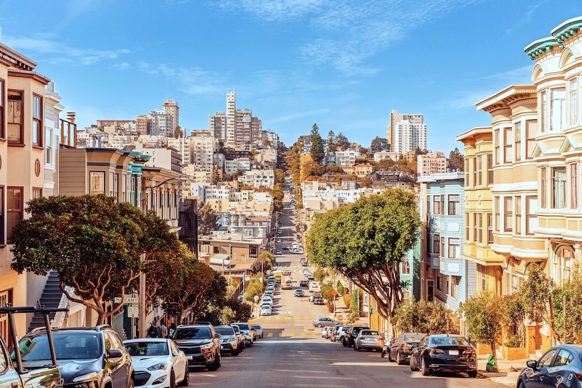 Homes in the North Beach district in San Francisco, California