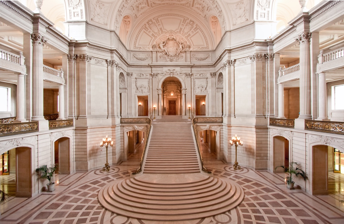 Interior staircase of the San Francisco City Hall