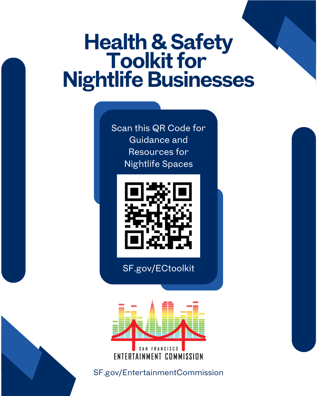 Health and Safety Toolkit URL and QR Code with Entertainment Commission logo
