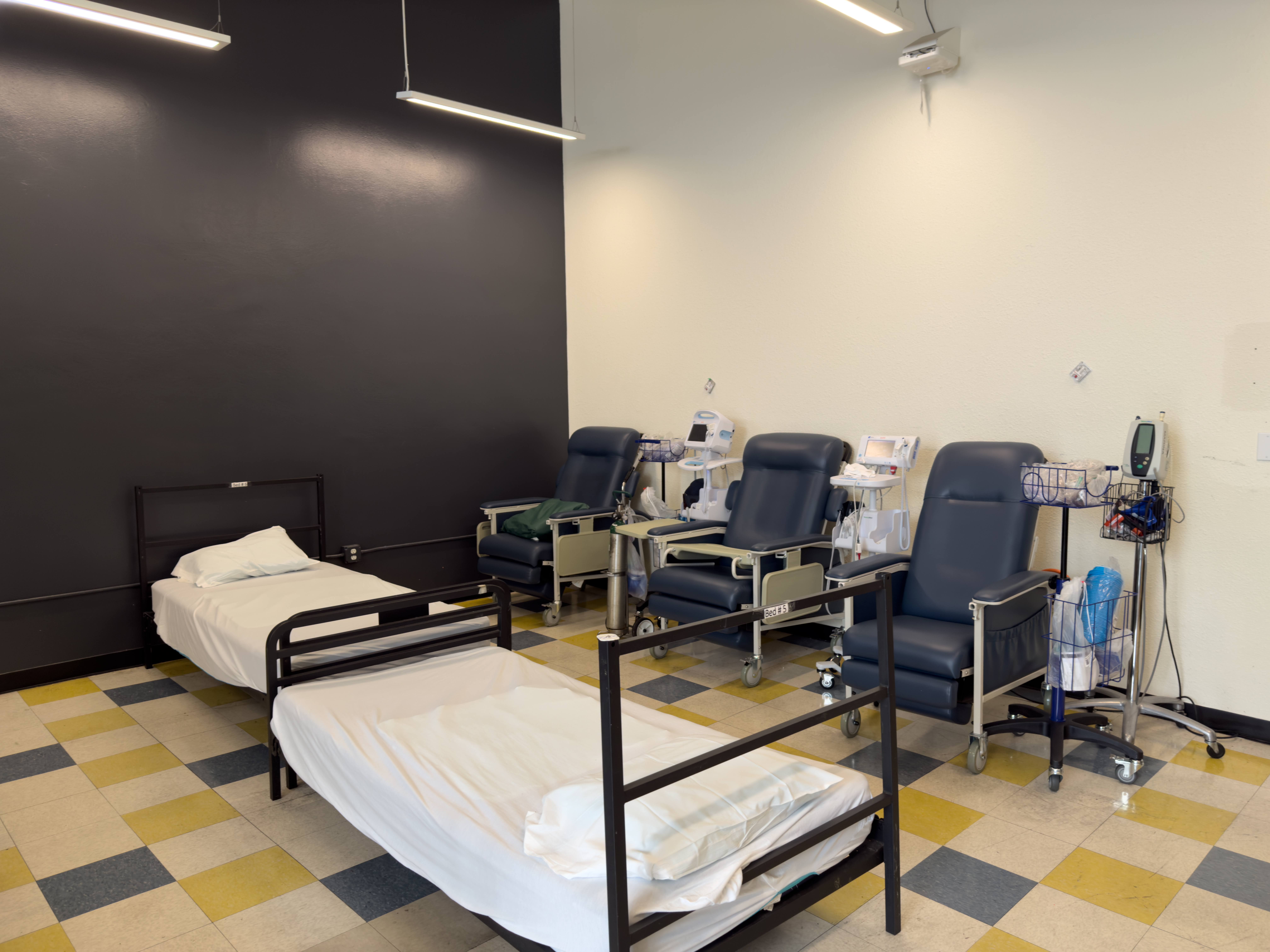 bed and facility at sobering center