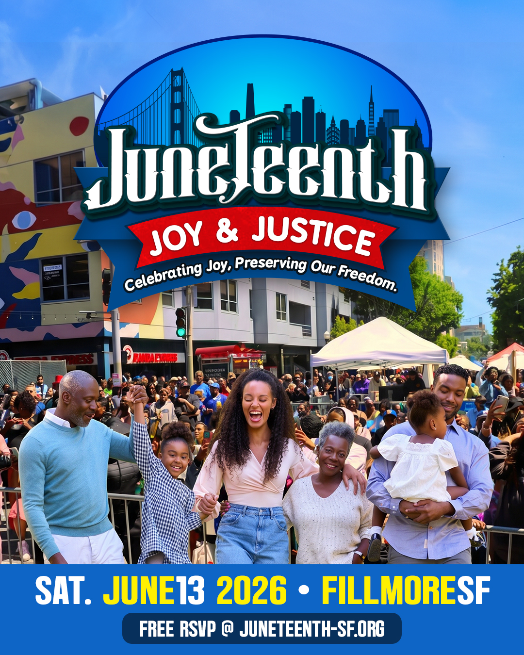 info flyer for Juneteenth in the Fillmore June 13