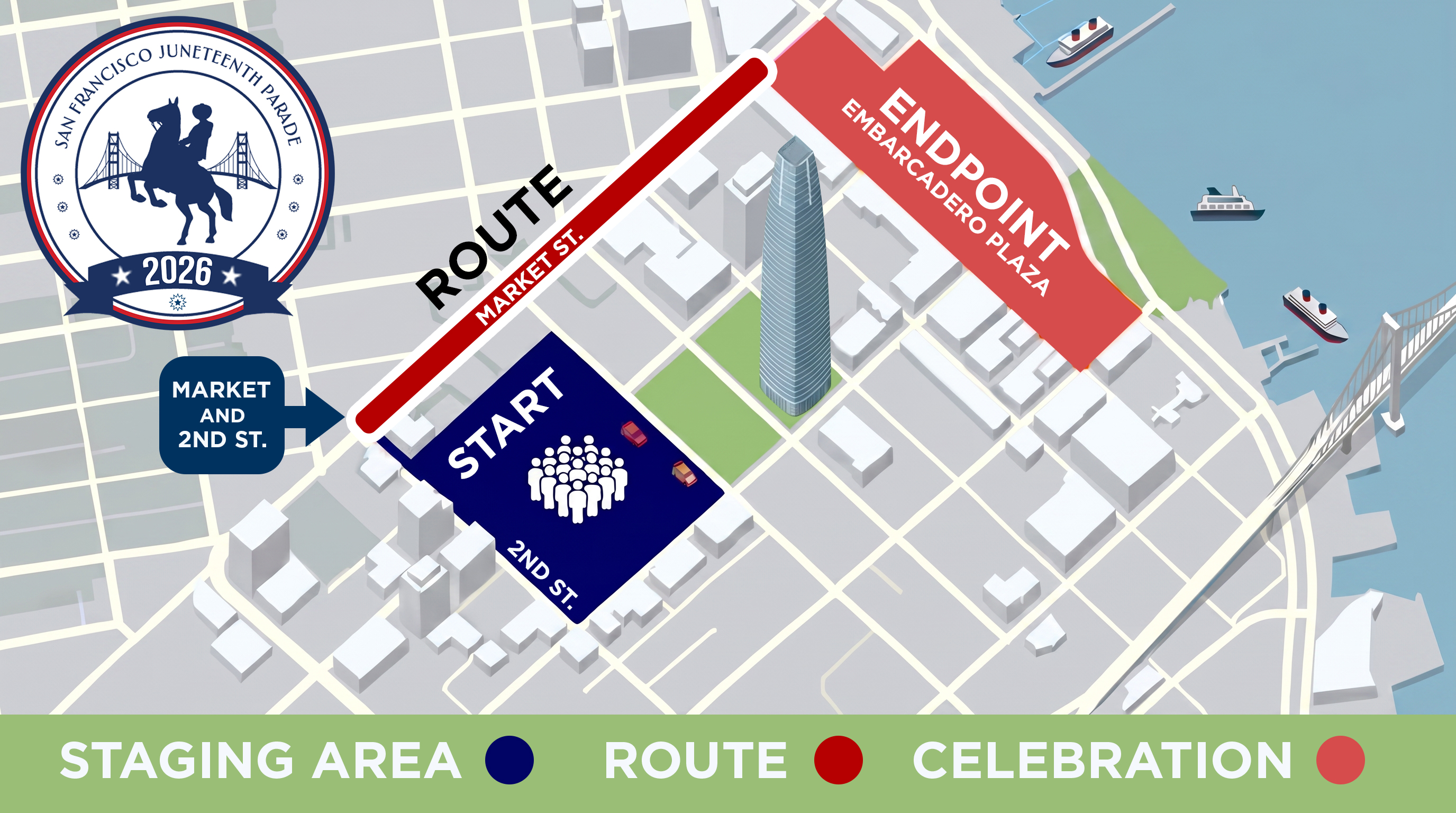info flyer for Juneteenth parade route
