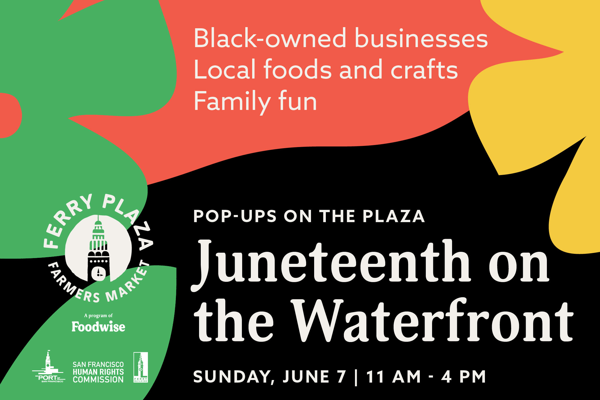 info flyer for Juneteenth on the waterfront June 7, 2026