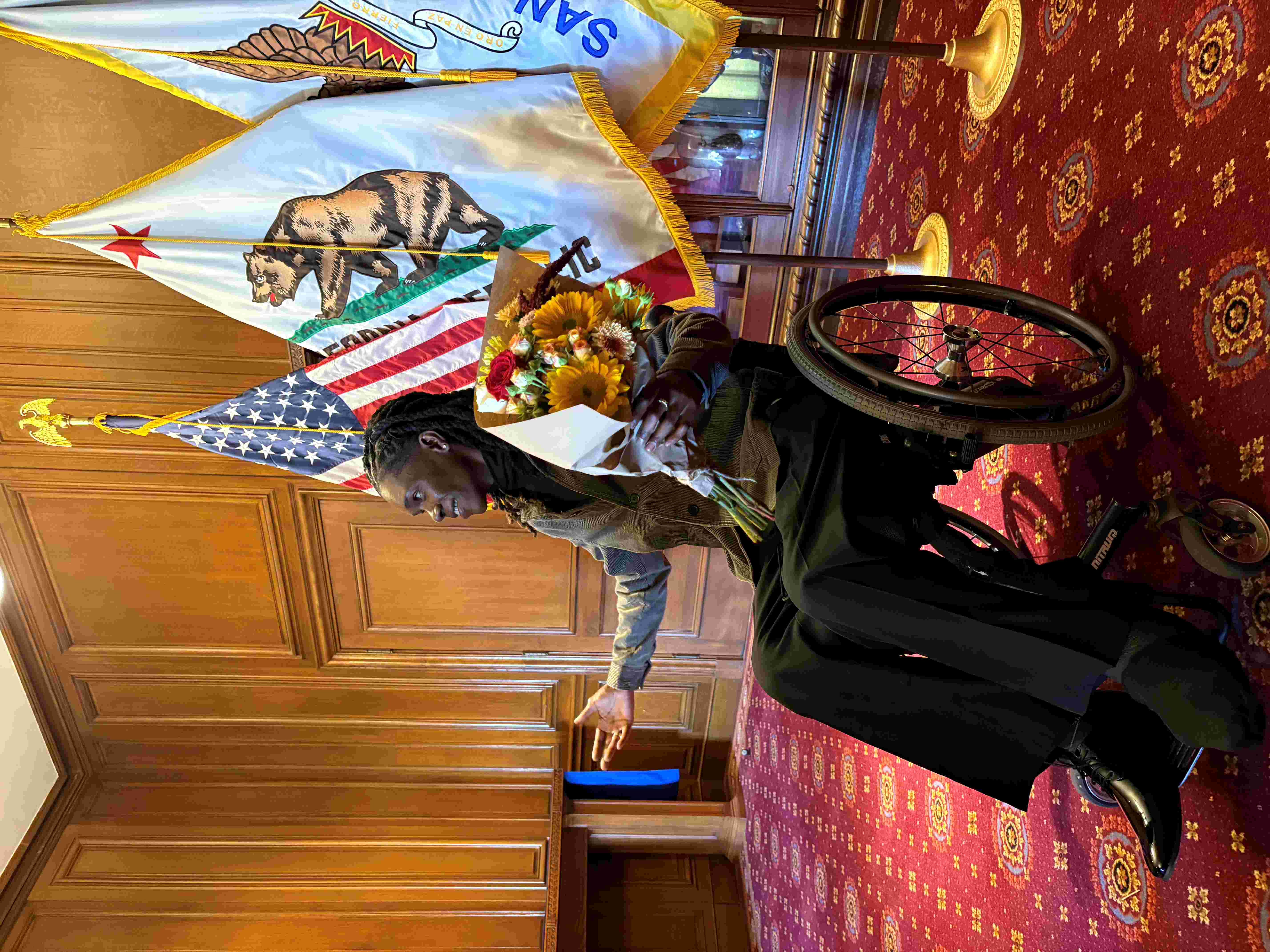 A photo of Keontae Clark at the City Hall for the swear into the council membership