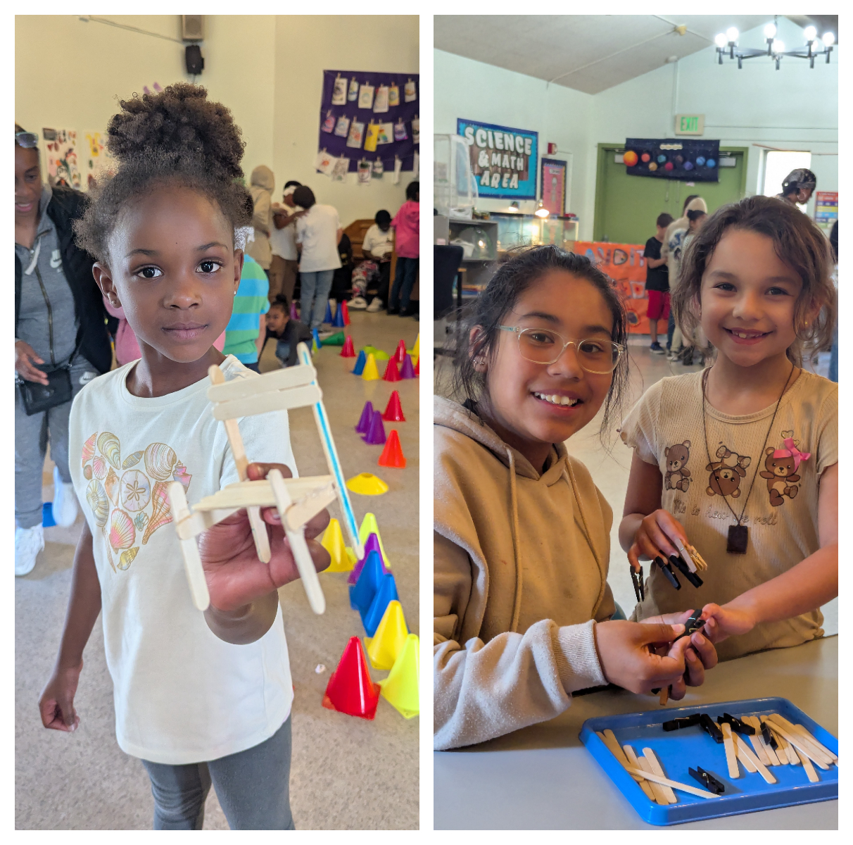 diverse children participating in science projects