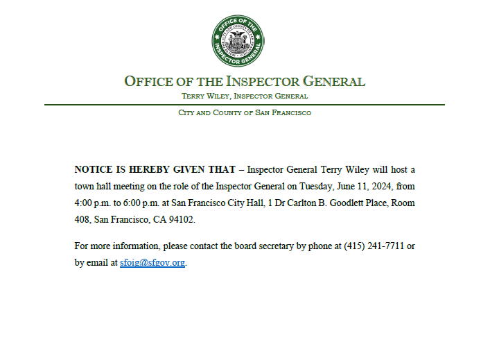 Notice of Town Hall Meeting