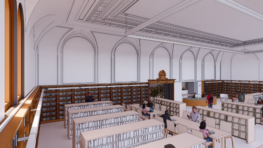 Rendering of Chinatown/Him Mark Lai Branch Library Renovation Project