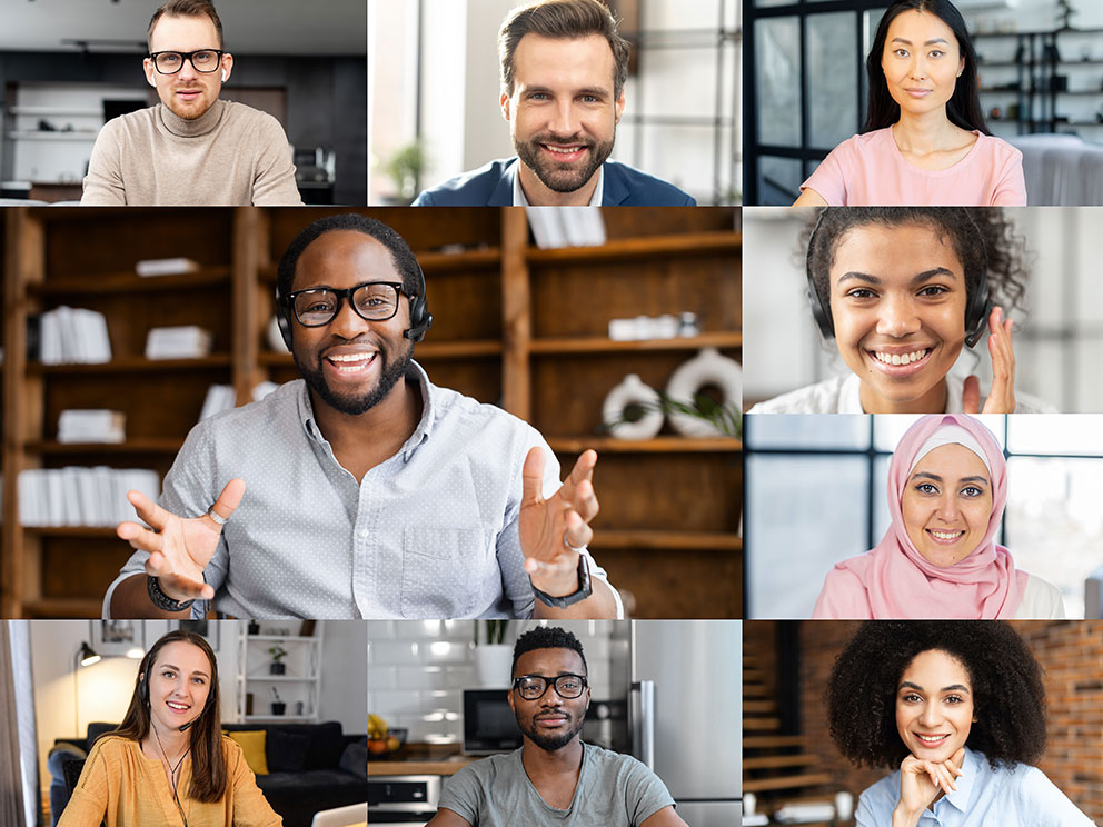 Ảnh chụp màn hình cuộc họp trực tuyến của nhóm làm việc.