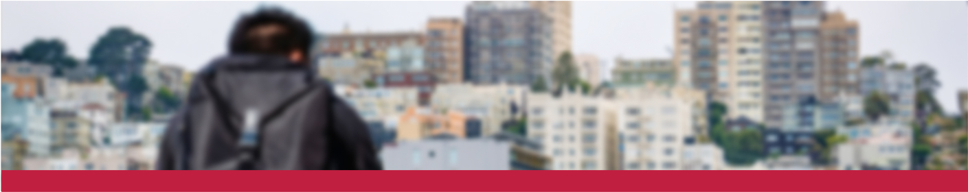 a person with a backpack overlooking San Francisco.