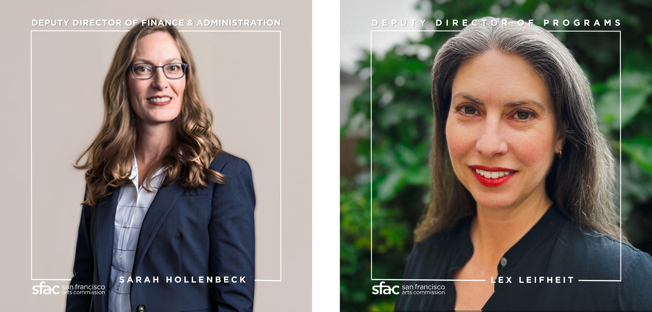 Image of Deputy Director of Finance & Administration Sarah Hollenbeck and Deputy Director of Programs, Lex Leifheit