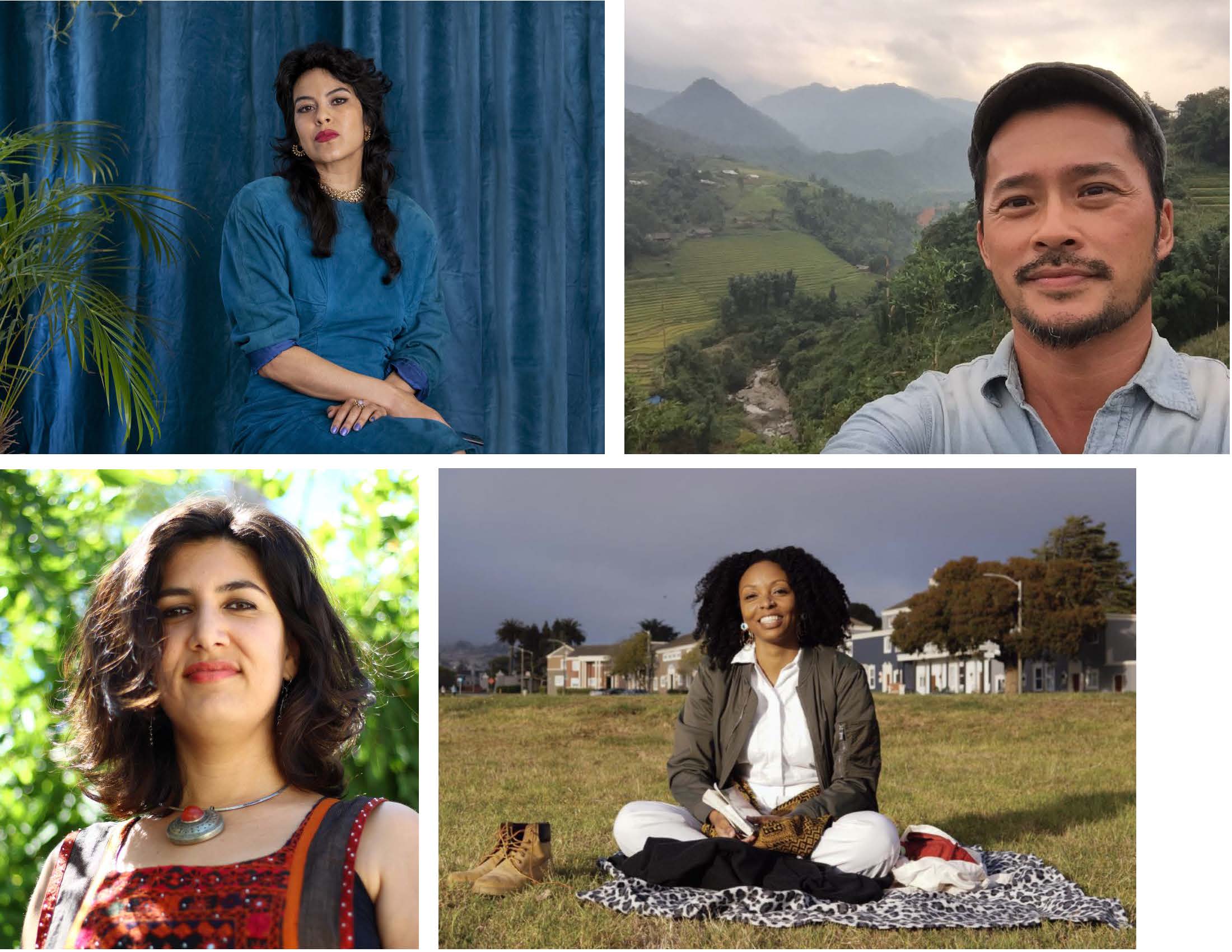 Images of James Q. Chan, Xandra Ibarra, tanea lunsford lynx and Gazelle Samizay
