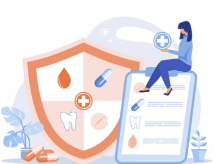 Illustration of person getting healthcare