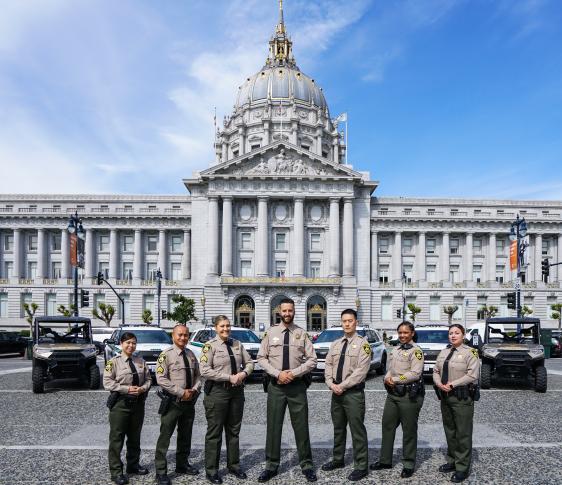 7 sheriffs standing in front of City Hall