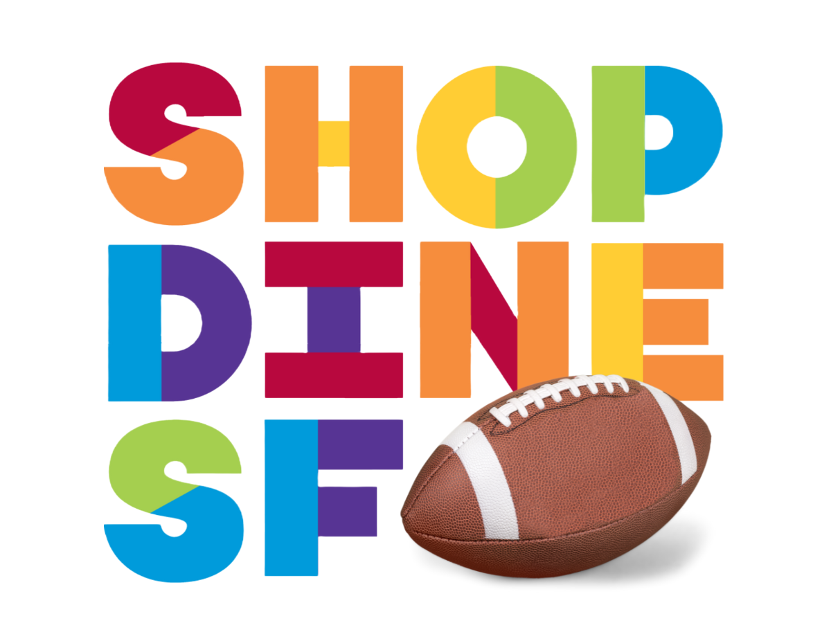 Shop Dine Logo with a football