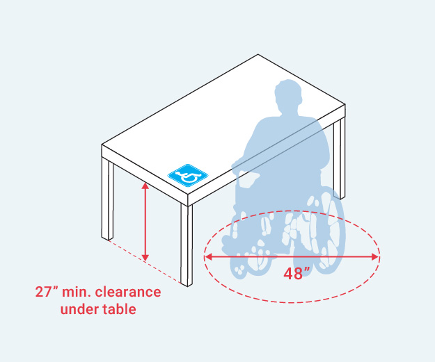 ADA compliant seating area