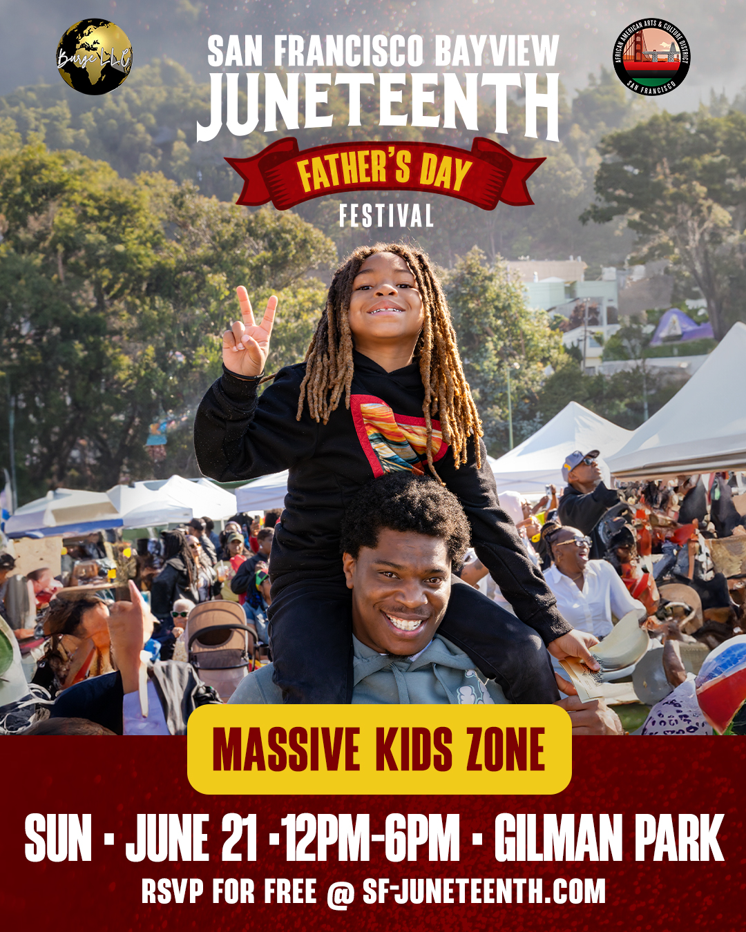 info flyer for Juneteenth in the Bayview June 21
