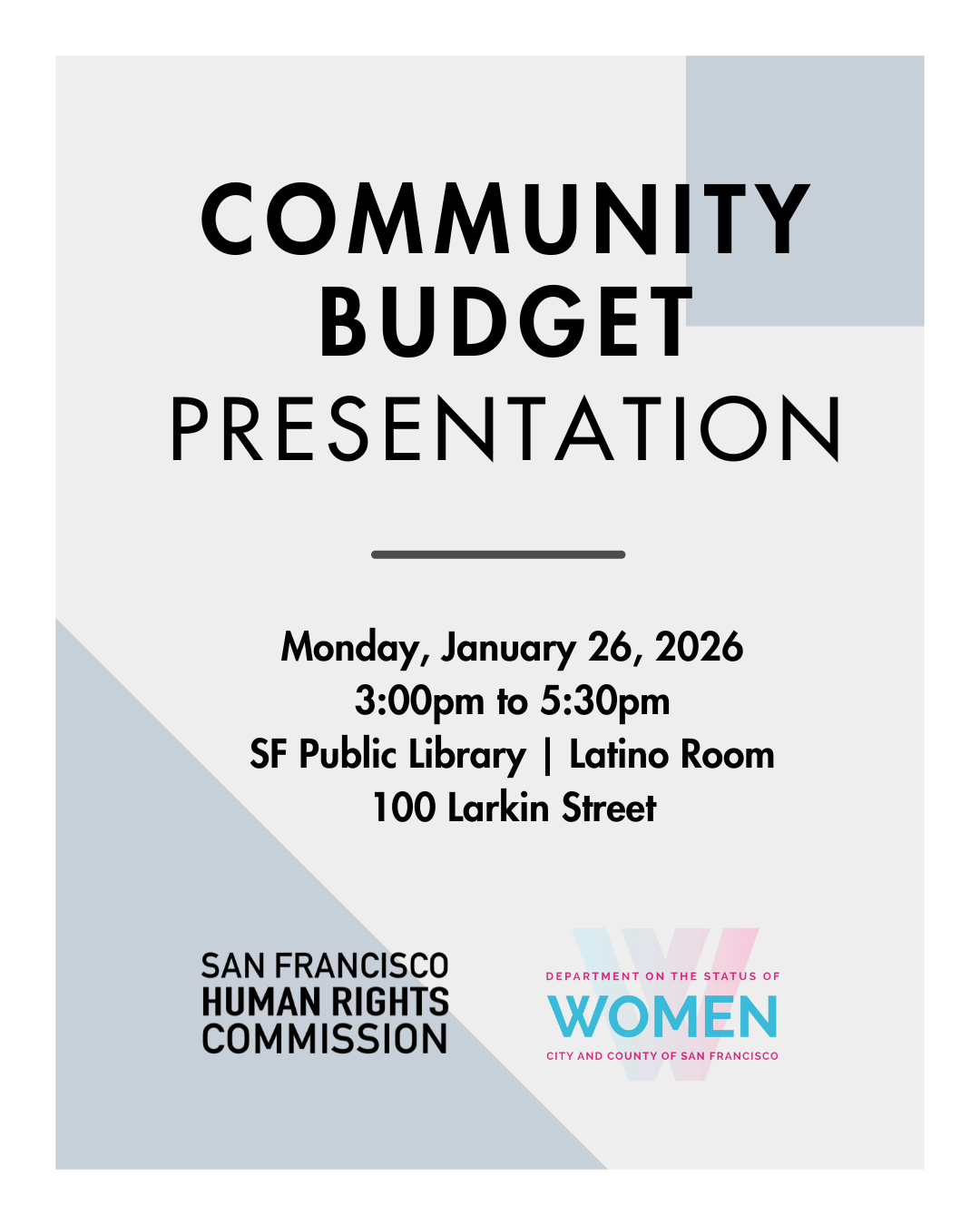 community budget session 2026 flyer