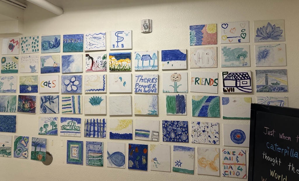 collage of art created by clients at medical respite