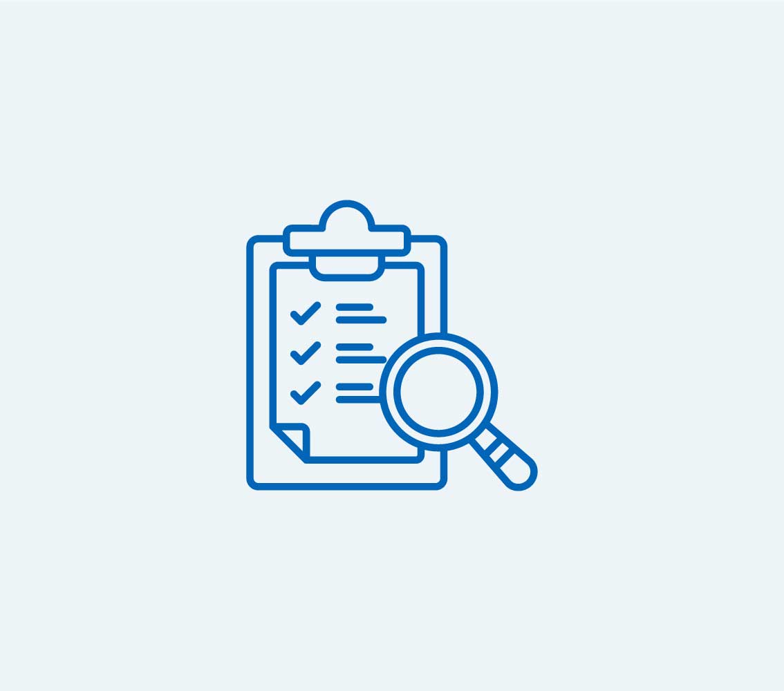 clipboard and magnifying glass