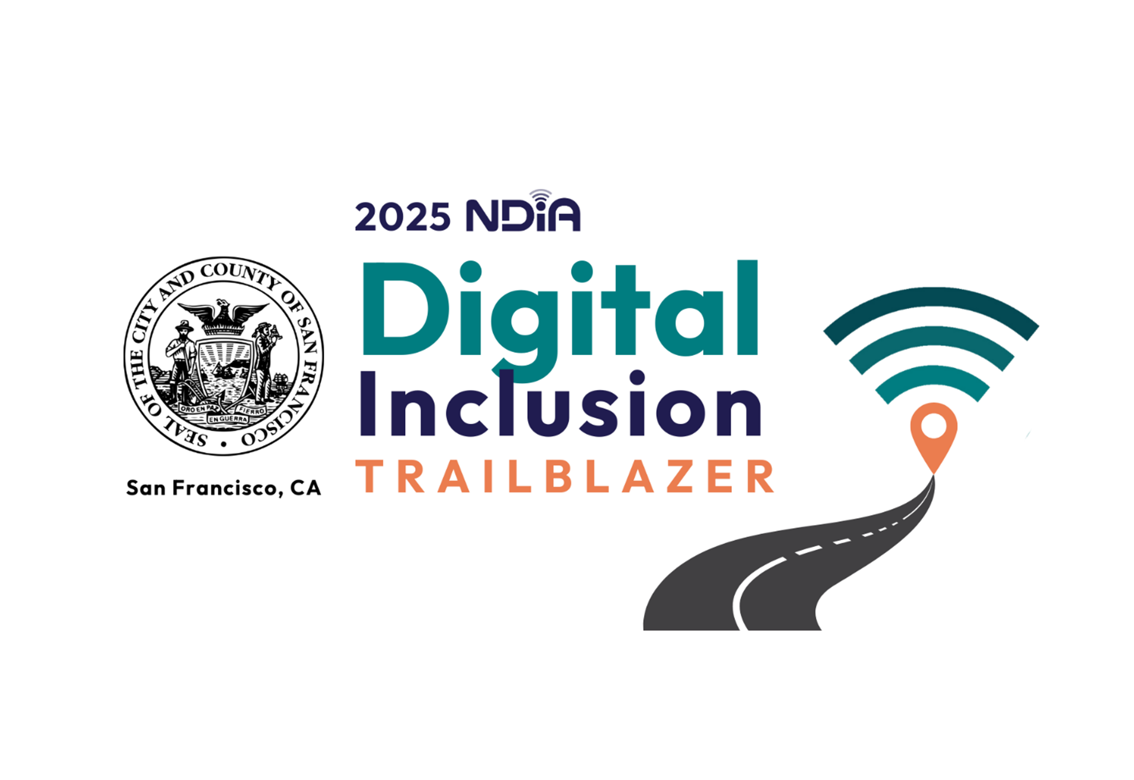 San Francisco recognized for 2025 National Digital Inclusion Award as Digital Inclusion Trailblazer graphic.