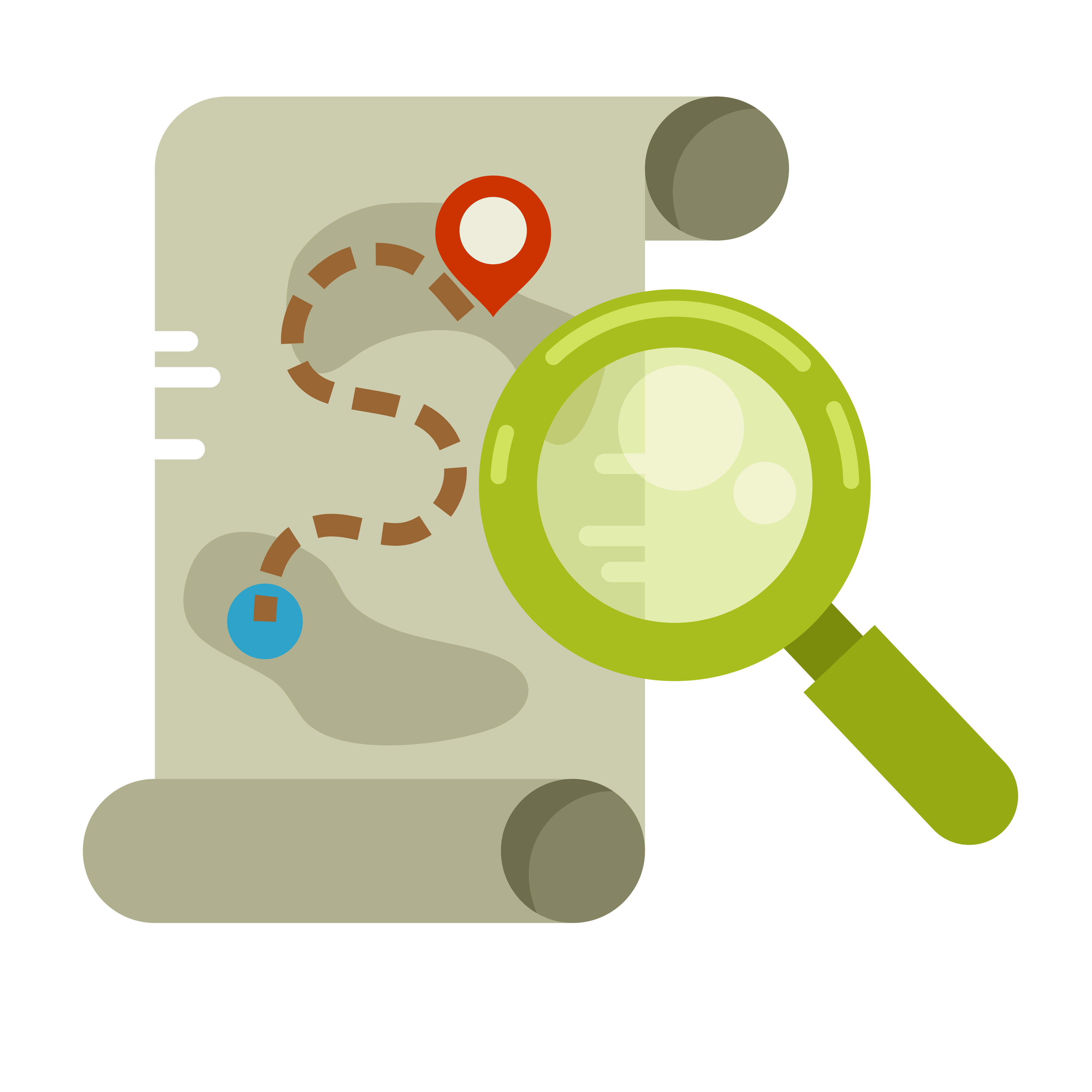 illustration of a contract with a magnifying glass