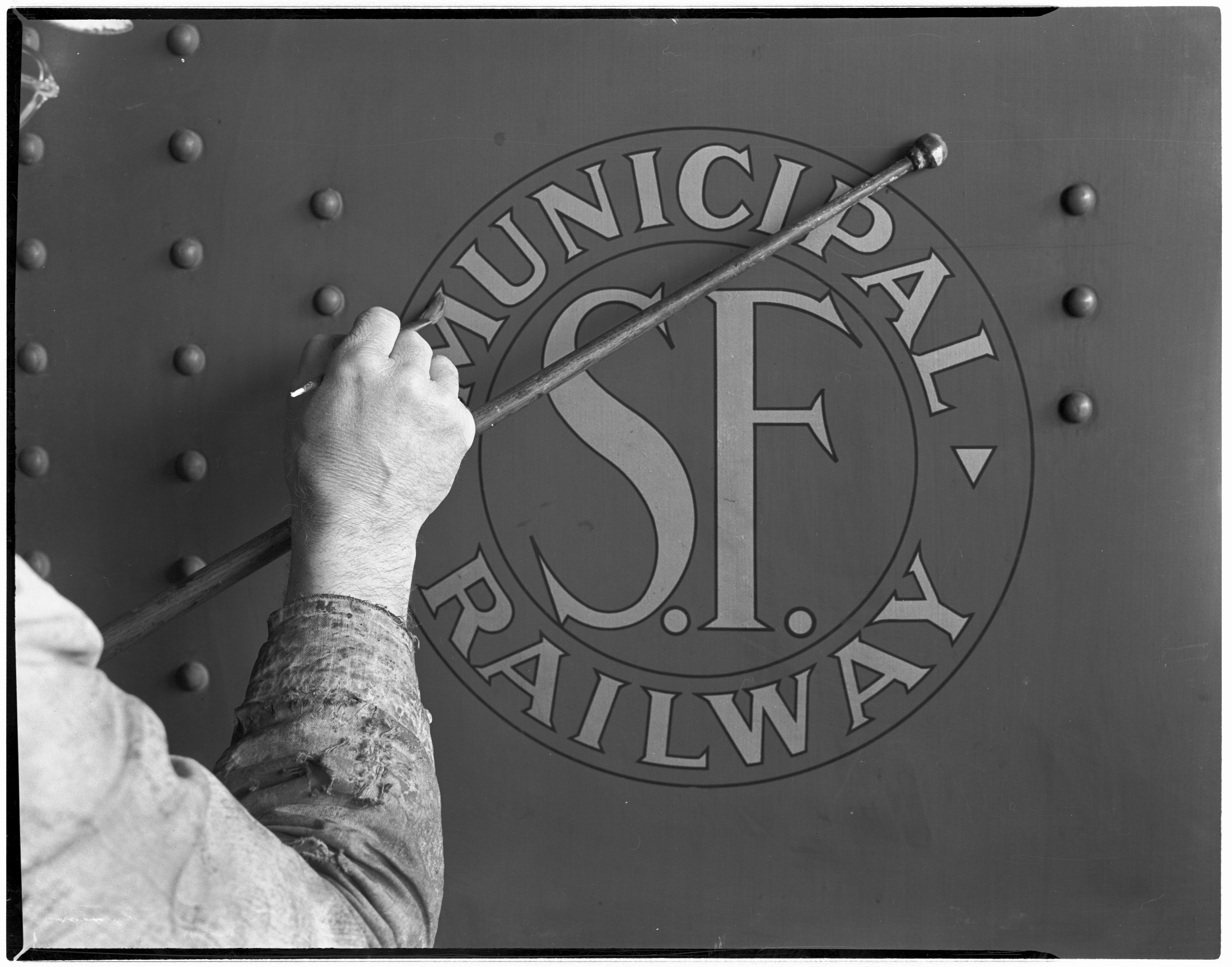 SF Municipal Railway Emblem on Side of Streetcar | Circa 1950