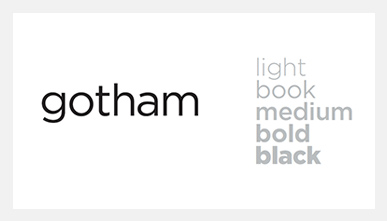 Gotham Fonts for SFAC: light, book, medium, bold, black